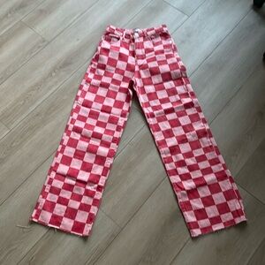 Zara checkered print jeans